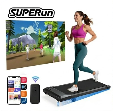 Foldable 6% Slope Under Desk Treadmills 2.5 HP Quiet Walking Pad Portable Remote Control LED Display 300LBS Exercise Walkingpad
