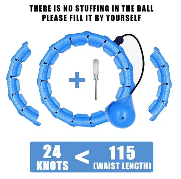 Weighted Sports Circle Hoops for Adults Smart Exercise 2 in 1 Adjustable with Detachable Knots