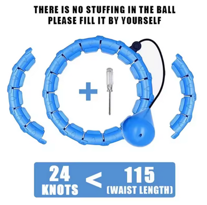 Weighted Sports Circle Hoops for Adults Smart Exercise 2 in 1 Adjustable with Detachable Knots