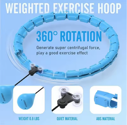 Weighted Sports Circle Hoops for Adults Smart Exercise 2 in 1 Adjustable with Detachable Knots