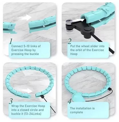 Weighted Sports Circle Hoops for Adults Smart Exercise 2 in 1 Adjustable with Detachable Knots