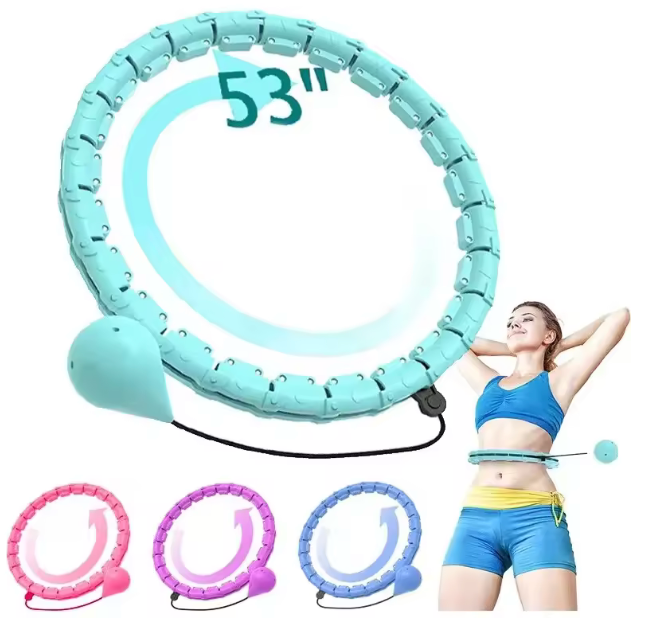 Weighted Sports Circle Hoops for Adults Smart Exercise 2 in 1 Adjustable with Detachable Knots