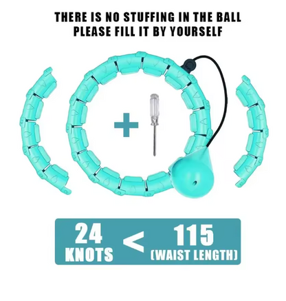 Weighted Sports Circle Hoops for Adults Smart Exercise 2 in 1 Adjustable with Detachable Knots