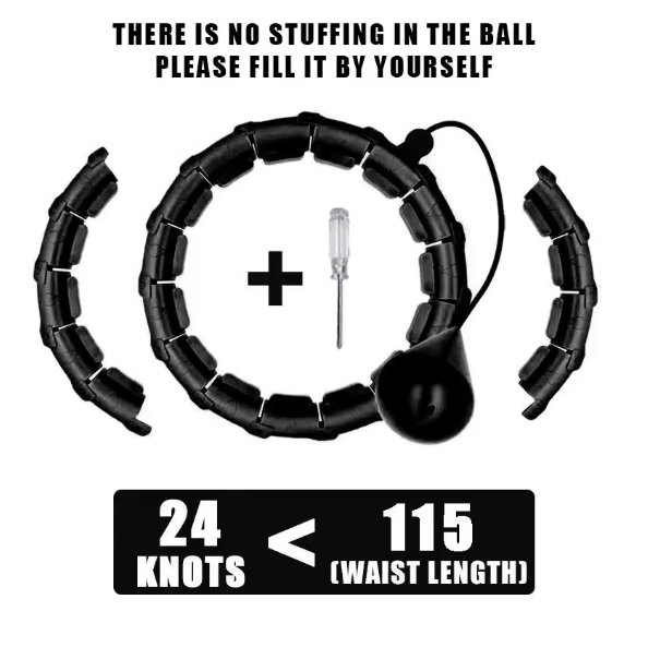 Weighted Sports Circle Hoops for Adults Smart Exercise 2 in 1 Adjustable with Detachable Knots