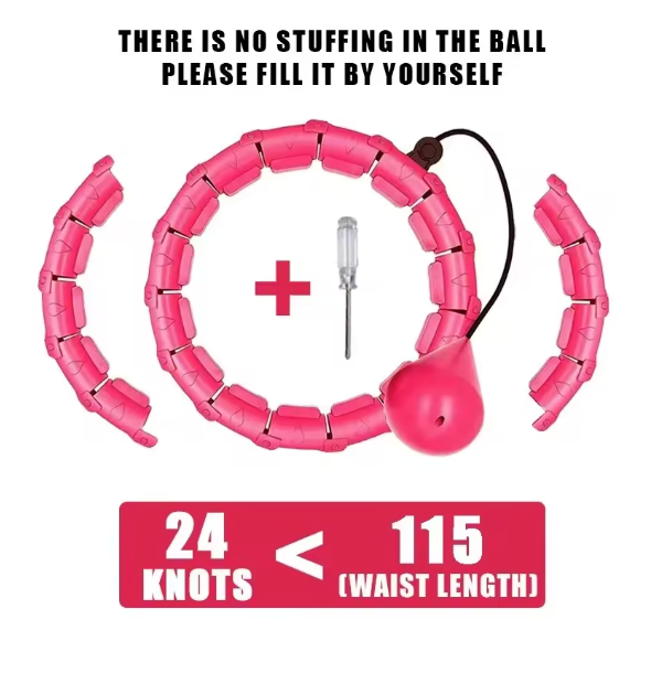 Weighted Sports Circle Hoops for Adults Smart Exercise 2 in 1 Adjustable with Detachable Knots
