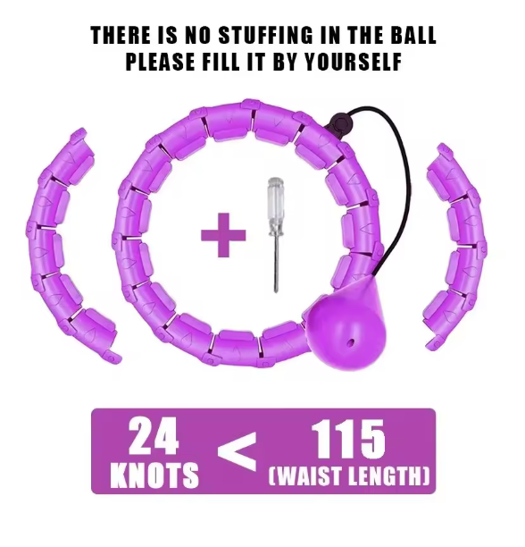 Weighted Sports Circle Hoops for Adults Smart Exercise 2 in 1 Adjustable with Detachable Knots