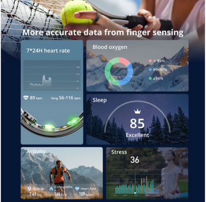 COLMI R03 Smart Ring Men Women, Battery Life 39 Days, Health Monitor, IP68 & 5ATM Waterproof, Multi-sport Mode