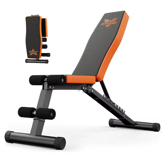 Weight Bench Adjustable Full Body Exercise Folding Fitness Workout Bench with 7 Positions Exercise Bench for Weight Lifting