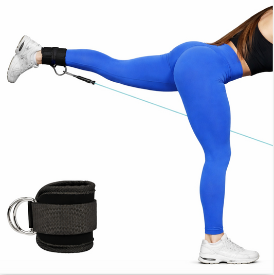 2PCS Ankle Straps for Cable Machines Kickbacks - Adjustable Comfort Ankle Cable Attachments for Gym Ankle Cuff Workout Men Women